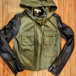 Staring at Stars Jacket with Leather Style Sleeves